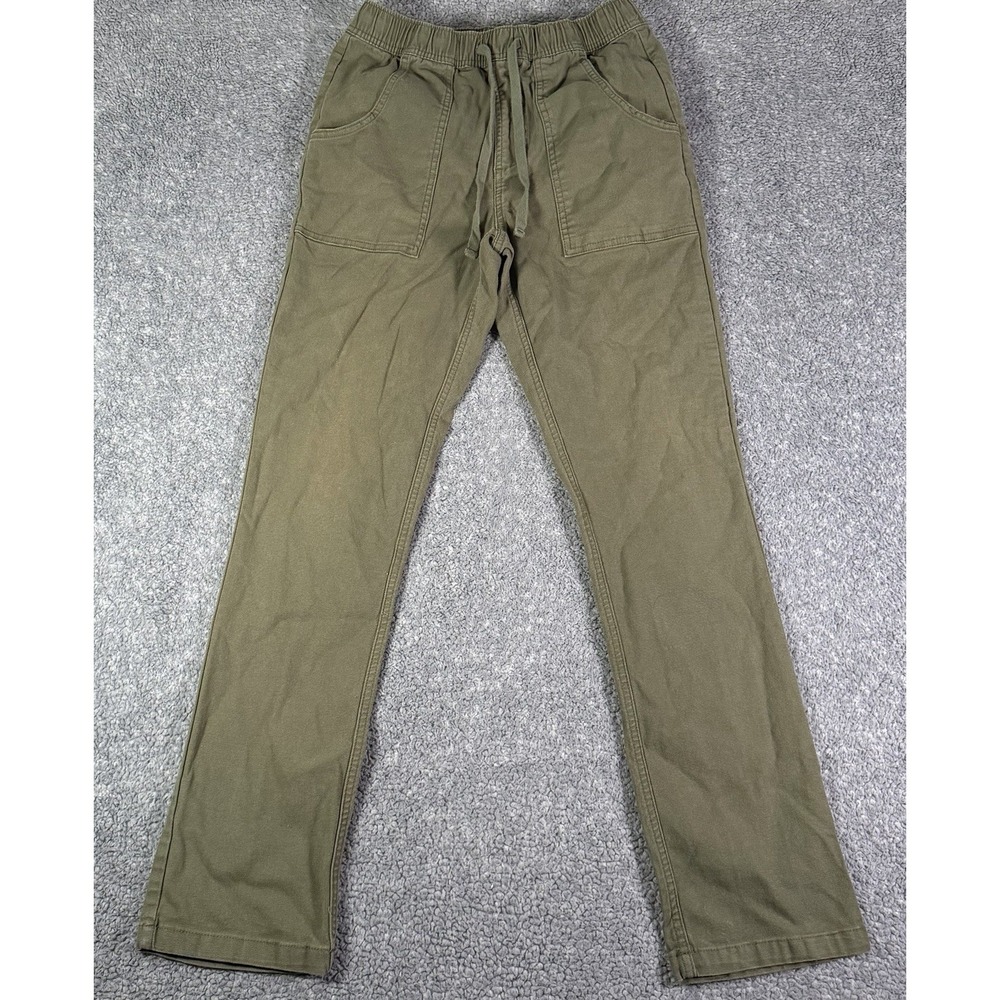 Katin Men's Size Small Olive Green Elastic Waist Trails Pants Drawstring Canvas